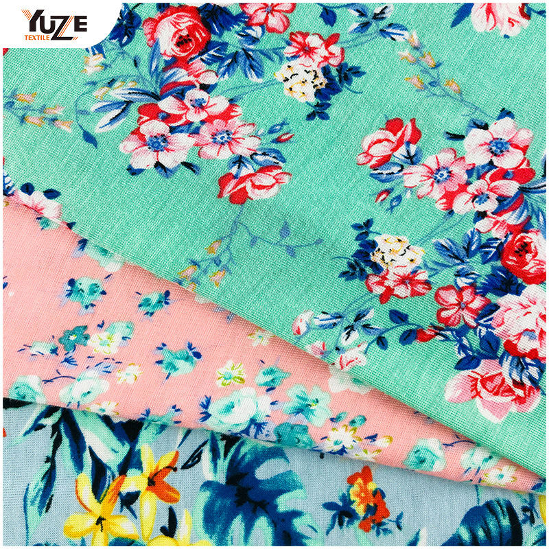 Yzgtp-es1018 rayon dres Spandex Print