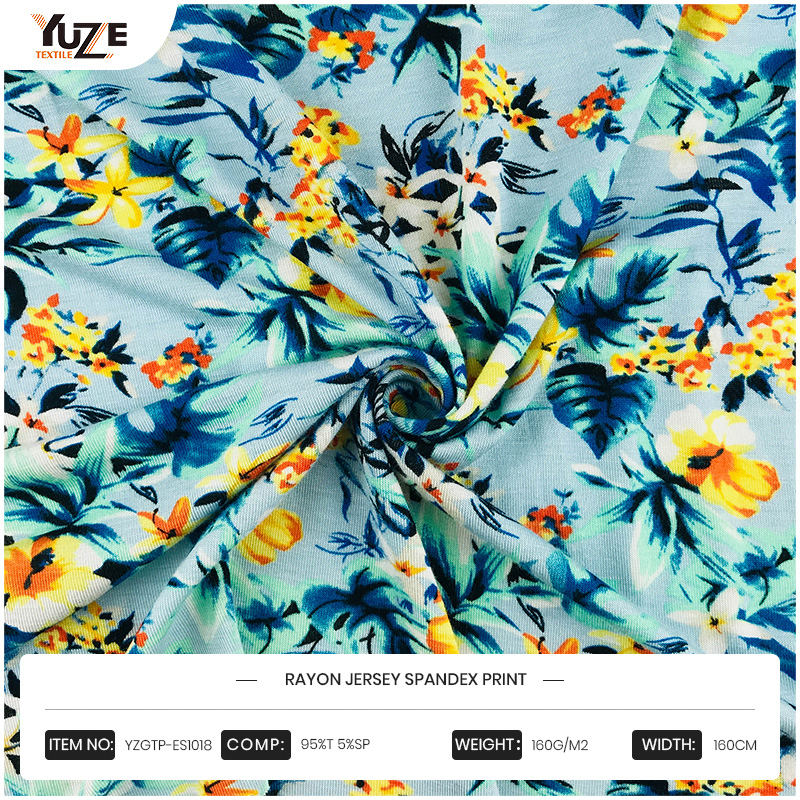 Yzgtp-es1018 rayon dres Spandex Print
